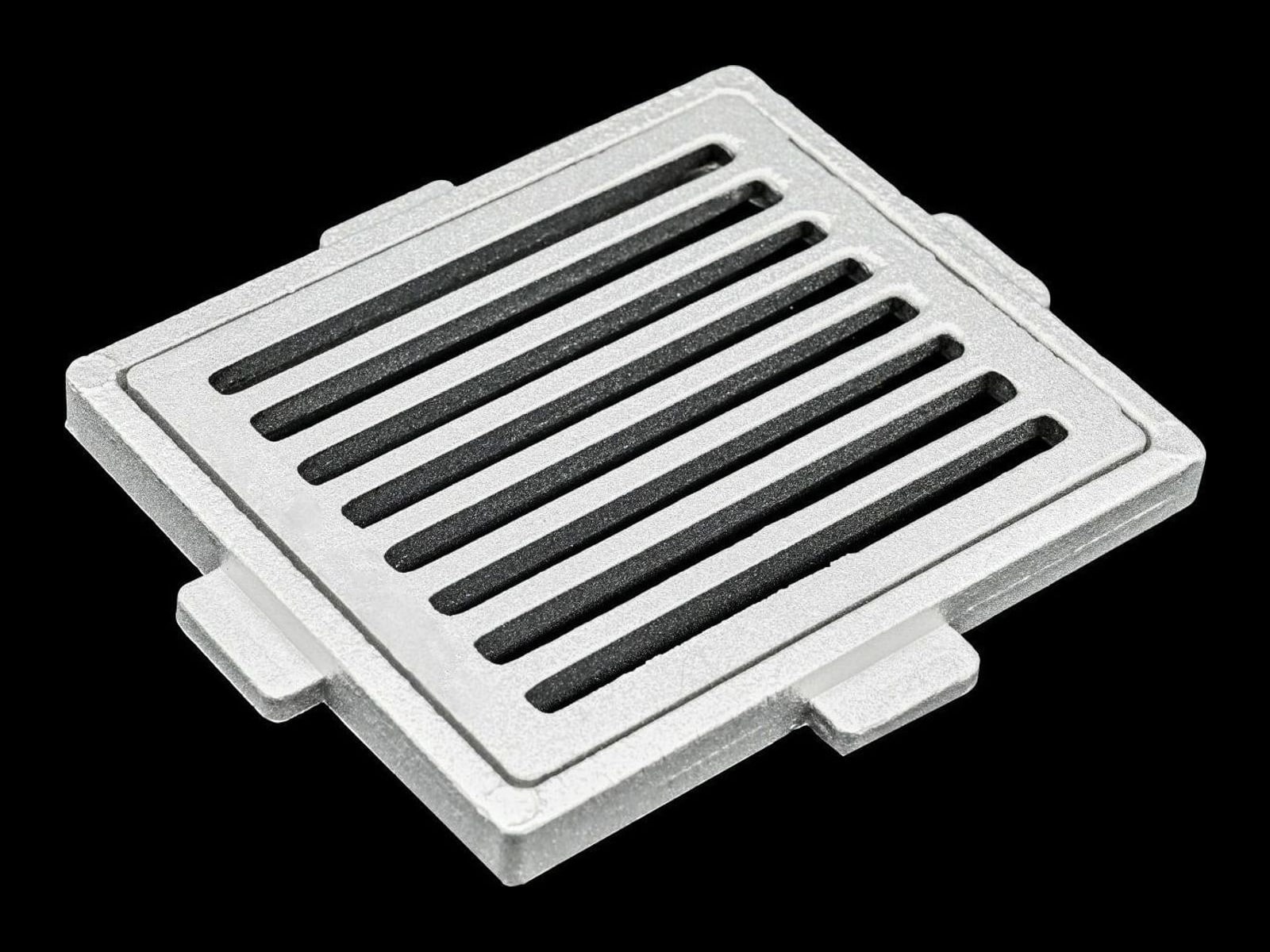 Chiusino a feritoie parallele in alluminio pressofuso